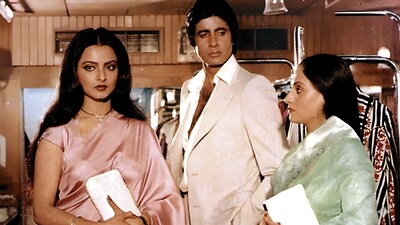 Rekha, Amitabh Bachchan and Jaya Bachchan