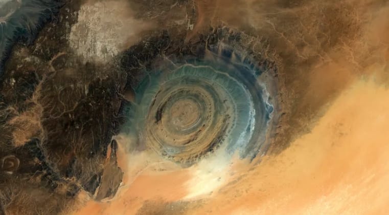European space agency's satellite reveals image of mysterious Sahara bullseye