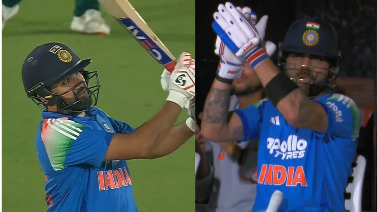 IND vs SA: Rohit’s Sharma towering six sends crowd roaring in Vizag, Virat Kohli leads the cheers - WATCH