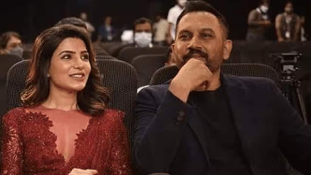 Raj Nidimoru blushes as paparazzi congratulate him on his wedding to Samantha Ruth Prabhu at The Family Man 3 success party