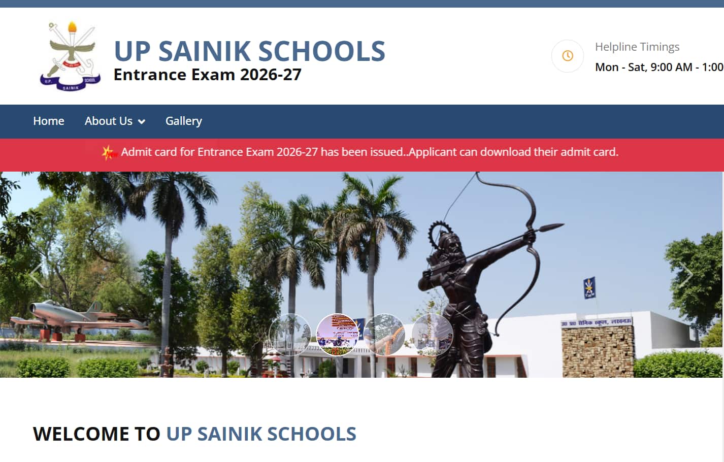 UP Sainik School Entrance Exam 2026-27 admit card released @ upsainikschool.org, direct link here