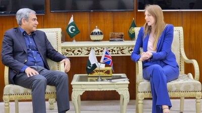Pakistan's Interior Minister Mohsin Naqvi and UK High Commissioner Jane Marriott - File Photo