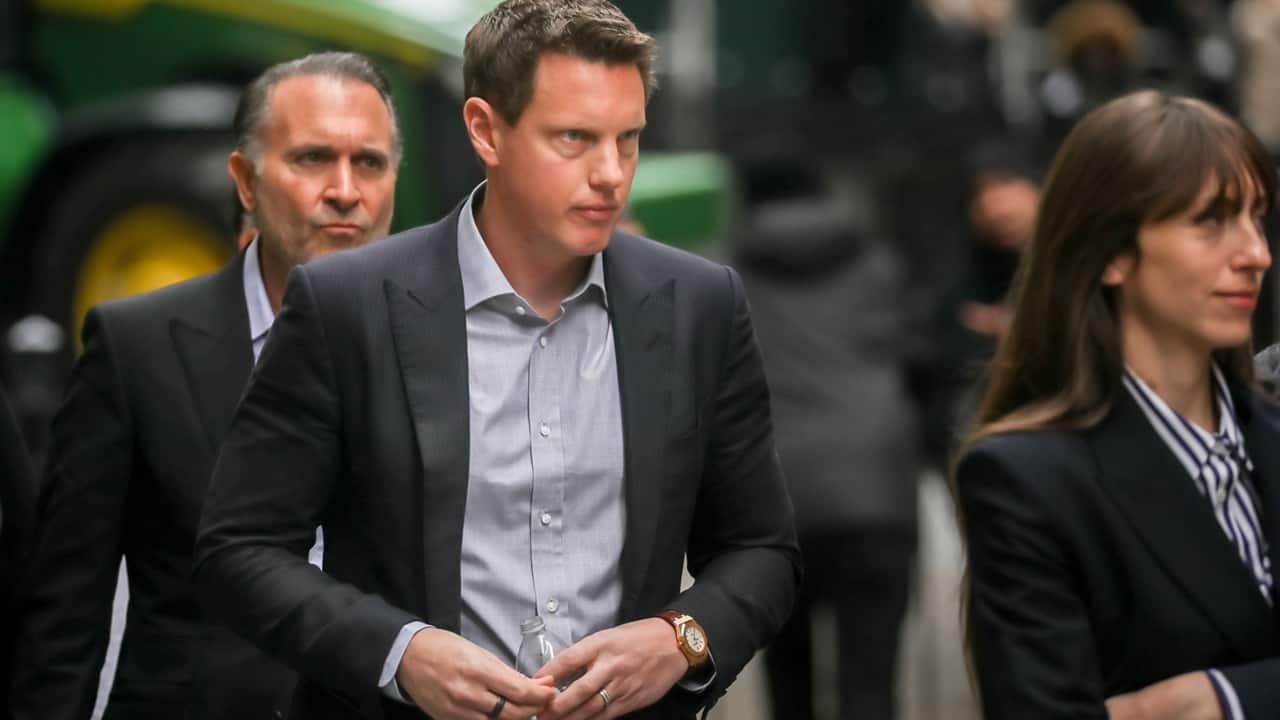 Paramount CEO David Ellison outside the New York Stock Exchange. Bloomberg