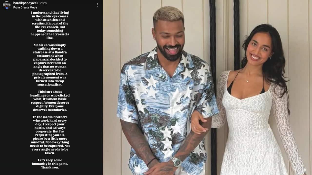 Hardik Pandya slams paparazzi for filming girlfriend Mahieka Sharma: “A private moment was turned into cheap sensationalism”