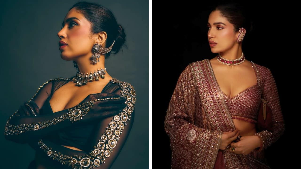 Bhumi Pednekar: Quite the Bollywood fashionista, Bhumi looks stunning in her charming black fit, accessorised with a beautiful ear chain design. Her paisley ear cuffs with the lehenga can’t be missed either, as they complement the fit flawlessly. Bhumi Pednekar: Quite the Bollywood fashionista, Bhumi looks stunning in her charming black fit, accessorised with a beautiful ear chain design. Her paisley ear cuffs with the lehenga can’t be missed either, as they complement the fit flawlessly.