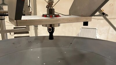 A view of the ethane nozzle researchers are using during the first phase of testing. (Image: NASA/Wesley Chambers)