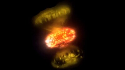 Artistic rendering of Nova V1674 Herculis (Image: The CHARA Array)