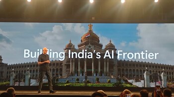 Microsoft CEO Satya Nadella speaking in Bengaluru at the software giants India AI Tour