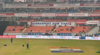 Stands named after Yuvraj and Harmanpreet at New Chandigarh Stadium. (Photo: X)