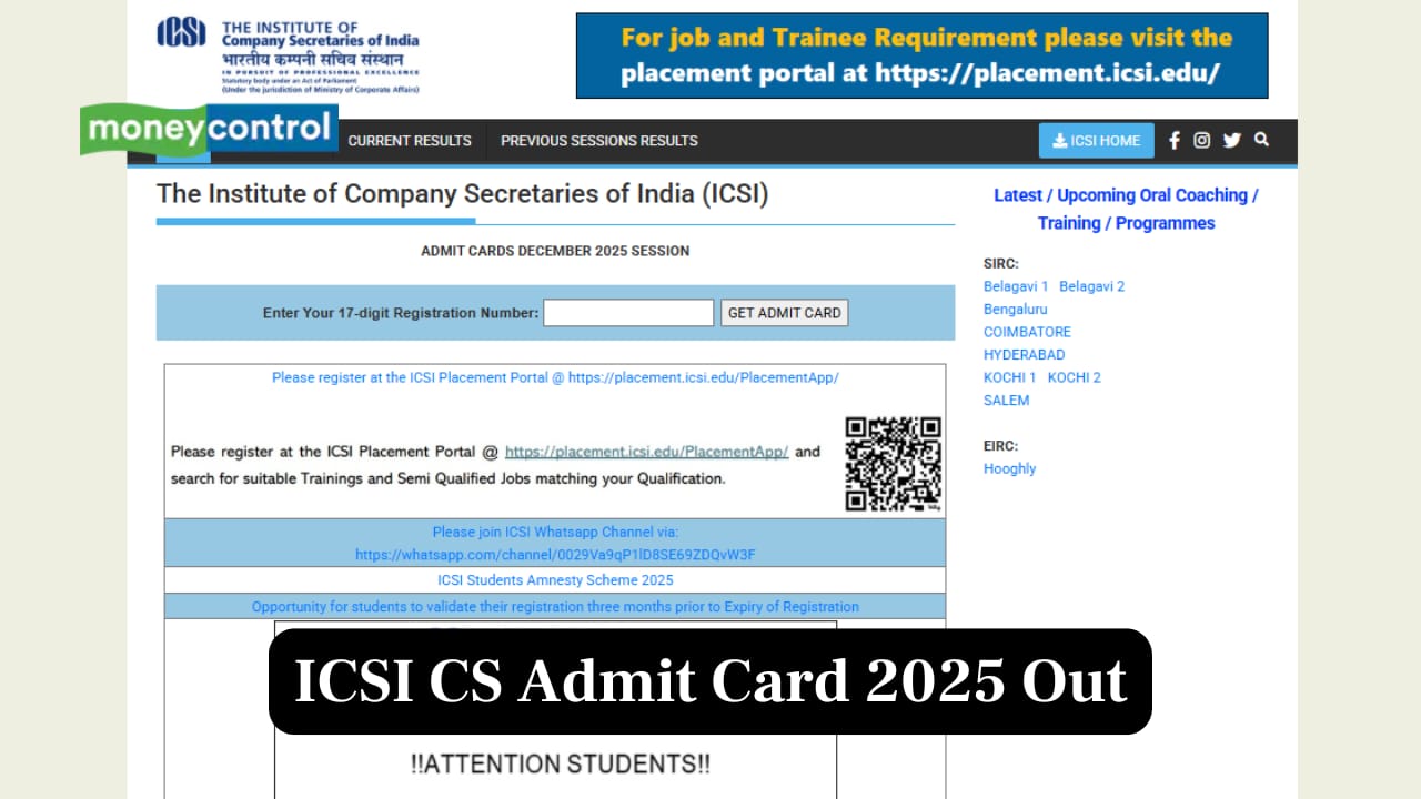 ICSI CS Admit Card 2025 Out for CS December Exams, Direct Link to Download Here