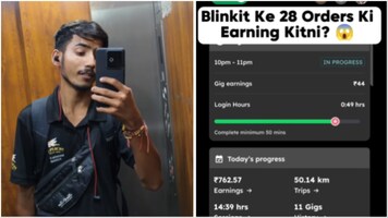Blinkit delivery man earns Rs 763 after delivering 28 orders in 15 hours. Watch