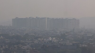 Buildings are shrouded in smog, in New Delhi