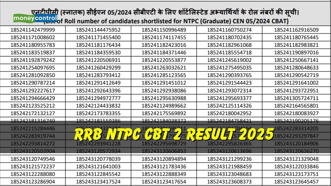 RRB NTPC CBT 2 Result 2025 (OUT): Direct link to Graduate level result, next step here