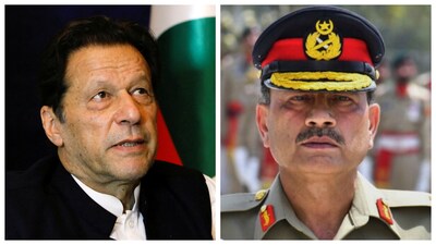 Former Pakistan PM Imran Khan (L) and  Pakistan's Chief of Defence Forces Asim Munir (Courtesy: 