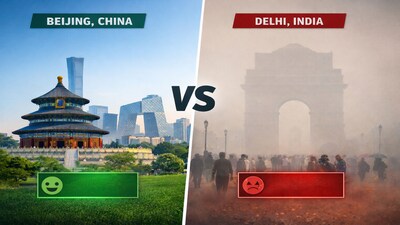 China offers India air pollution guide; Beijing's success contrasts Delhi's 447 AQI.