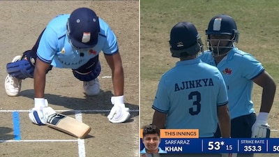 Sarfaraz Khan sends IPL auction message loud and clear. (Photo: JioHostar)