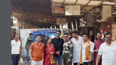 Border 2 team Ahan Shetty, Nidhi Dutta seek blessings at Siddhivinayak temple on teaser day