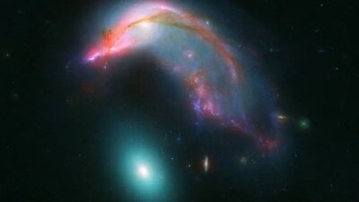 NASA's Hubble and Webb telescopes captured images of Penguin and Egg galaxies. (Image: NASA-ESA/STScI/AURA/JPL-Caltech/CSA)