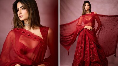 Palak Tiwari turned heads by celebrating Christmas in red and green Torani lehengas (Image: palaktiwarii/ instagram)
