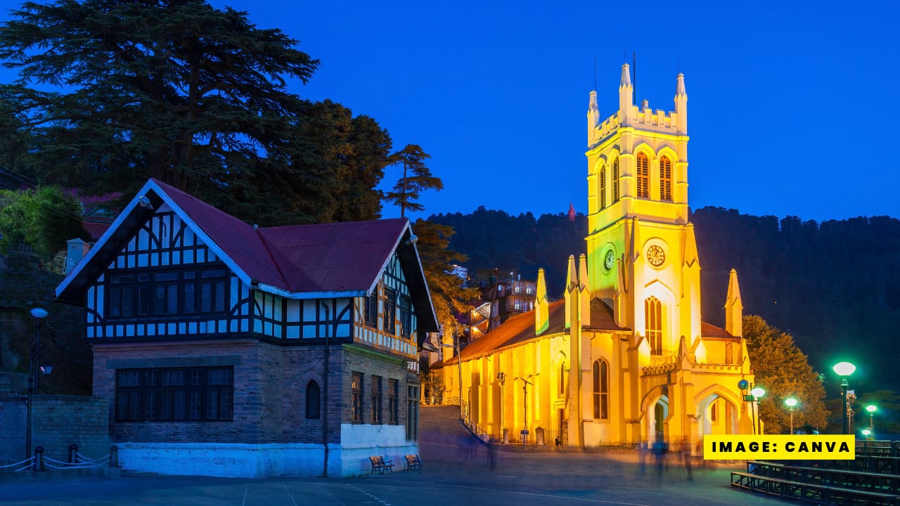 Shimla, Himachal Pradesh: Shimla experiences a rise in visitors during Christmas due to its winter climate and decorated public spaces near major churches.