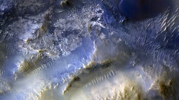 NASA’s HiRISE marks its 100,000th Mars image over Syrtis Major. (Image: NASA/JPL-Caltech/University of Arizona)