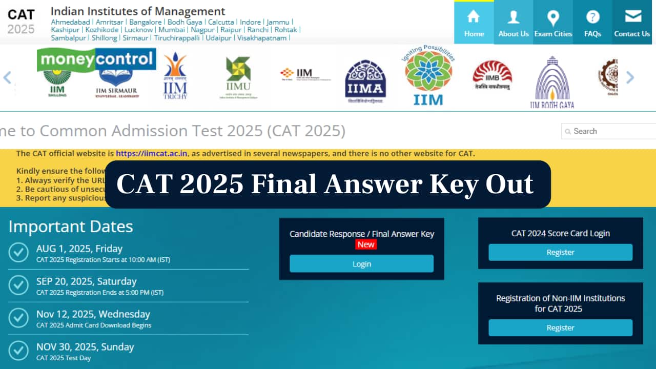 CAT 2025 Final Answer Key Out at iimcat.ac.in, Check Update on Result Date