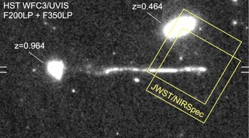 Hubble image of a now confirmed runaway supermassive black hole. (Image: Van Dokkum/arXiv)