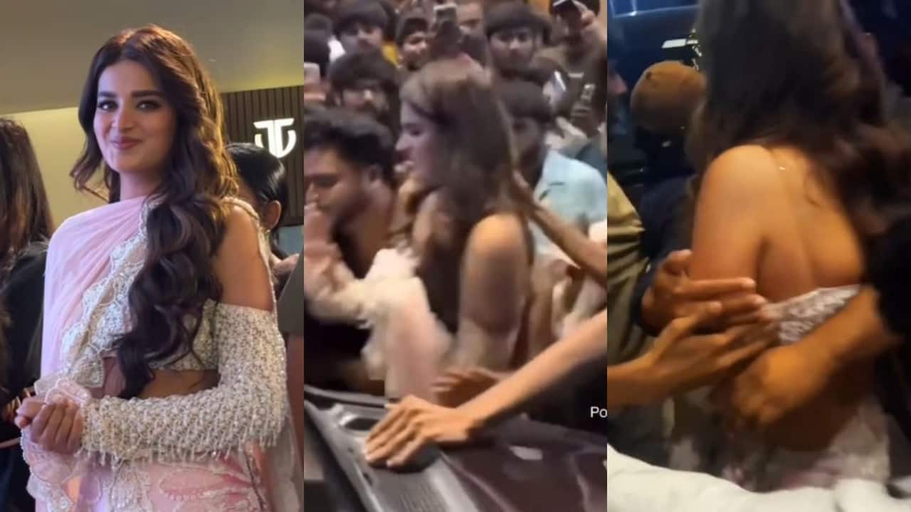 Nidhhi Agerwal’s new disturbing video of mob pushing goes viral, netizens say, "civic sense kissike pass nahi hai aajkal"