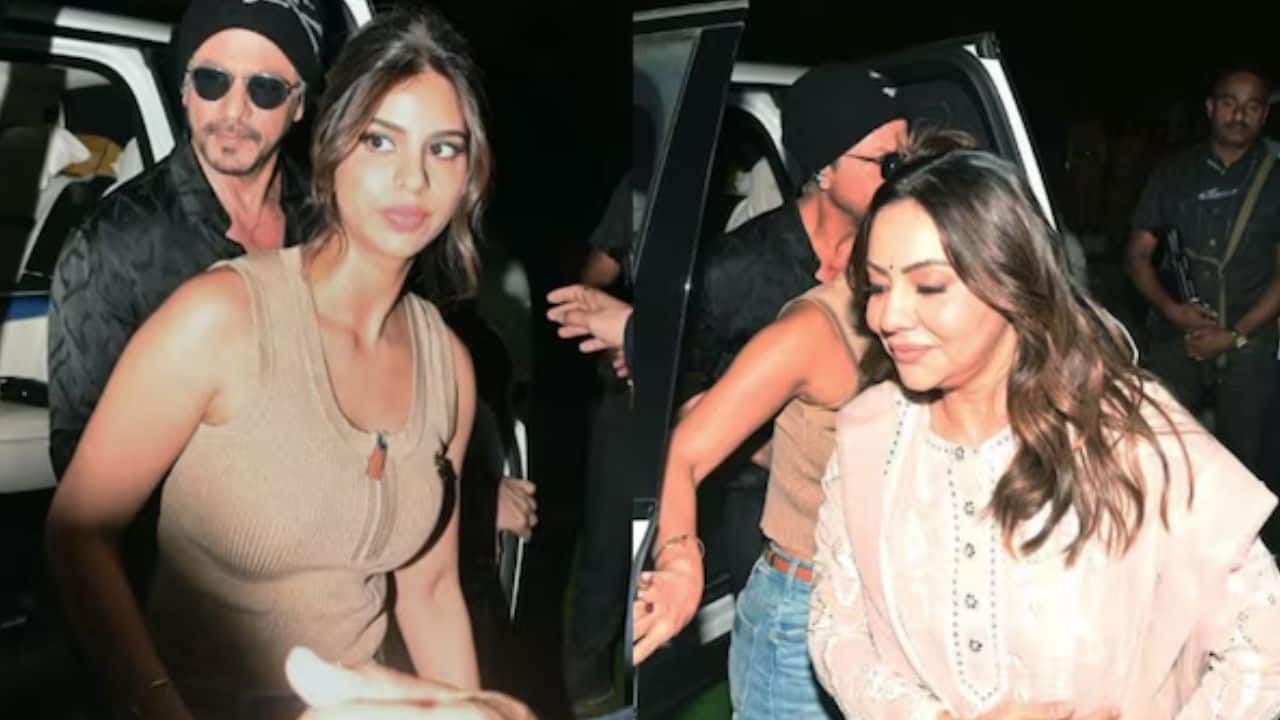 Shah Rukh Khan shields Suhana and Gauri from the crowd at AbRam’s annual day event; Watch video