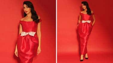 Nora Fatehi: Nora brings the Christmas cheer to the fore with this gorgeous off-shoulder red gown. It’s hard not to love the luxe detailing of her satin outfit, which also features a white bow at the waist. The ensemble is festive, and the styling brings an element of retro into play.