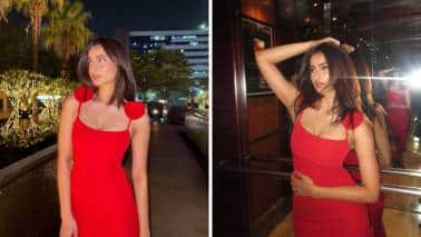 Palak Tiwari: A bodycon dress that flatters the figure is always a great choice. Palak’s red outfit looks quite chic with its scoop neck and 3D floral strap. It’s young, trendy, and makes for a delightful pick this season. To keep the dress in the spotlight, go minimal with styling.