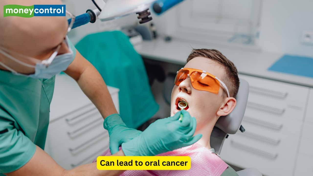 Oral Cavity Cancers Harmful chemicals in tobacco damage the oral mucosa, predisposing individuals to cancers of the lips, tongue, cheeks, gums, and floor of the mouth. Early signs include white or red patches and difficulty in swallowing. 
