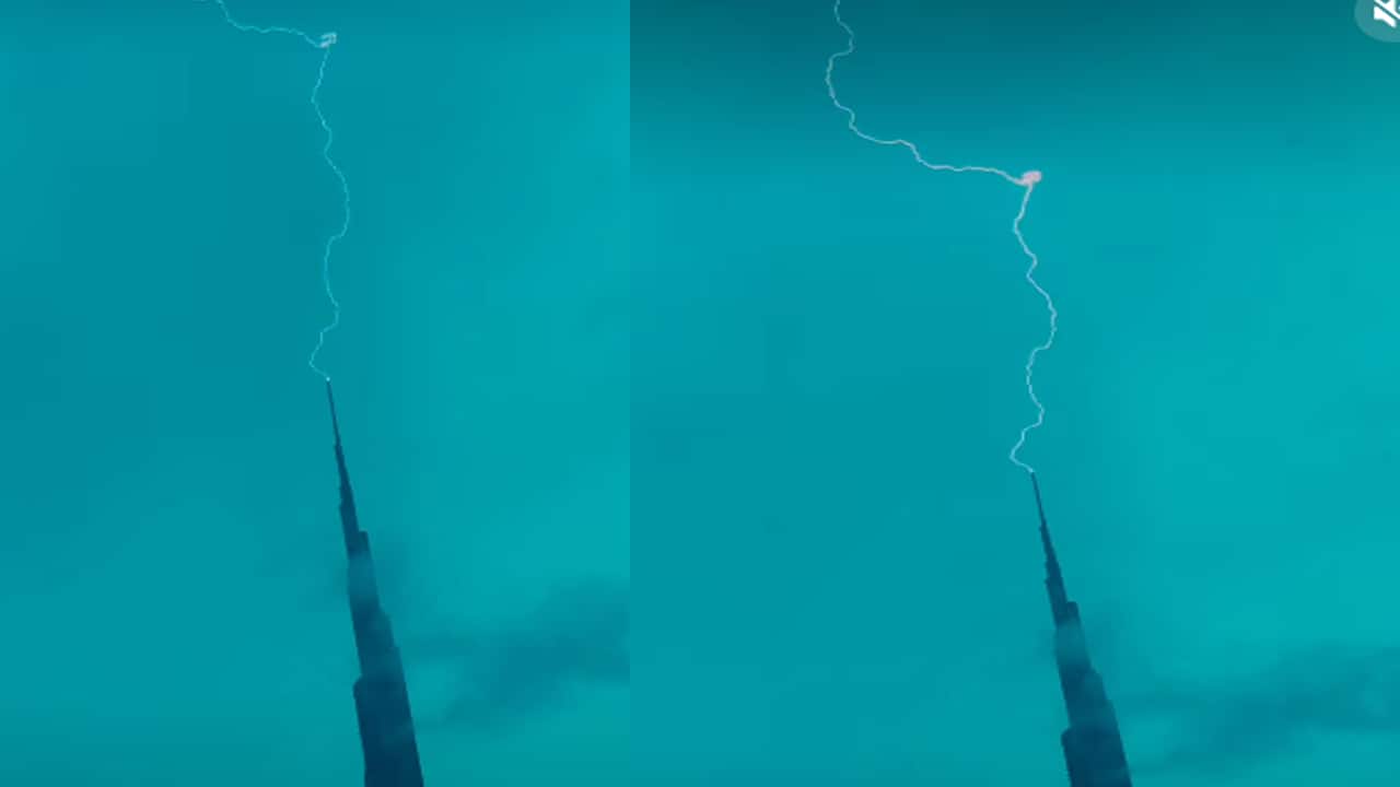 Watch: Lightning strikes Burj Khalifa in dramatic video shared by Dubai Crown Prince