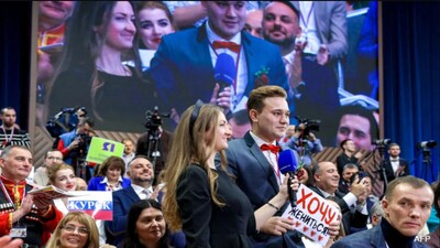 Putin press conference turns romantic as journalist proposes live on air