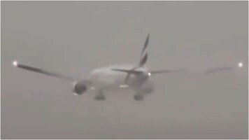 Emirates flight abandons landing attempt mid-air amid heavy rain, thunderstorms in Dubai. Watch