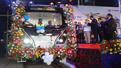 CM Bhupendra Patel launched the metro train coaches during his visit to the state-of-the-art Titagarh Rail Systems manufacturing plant near Kolkata on Saturday. 