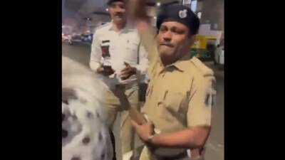 A video showing the traffic cop hitting the woman has gone viral on social media.
