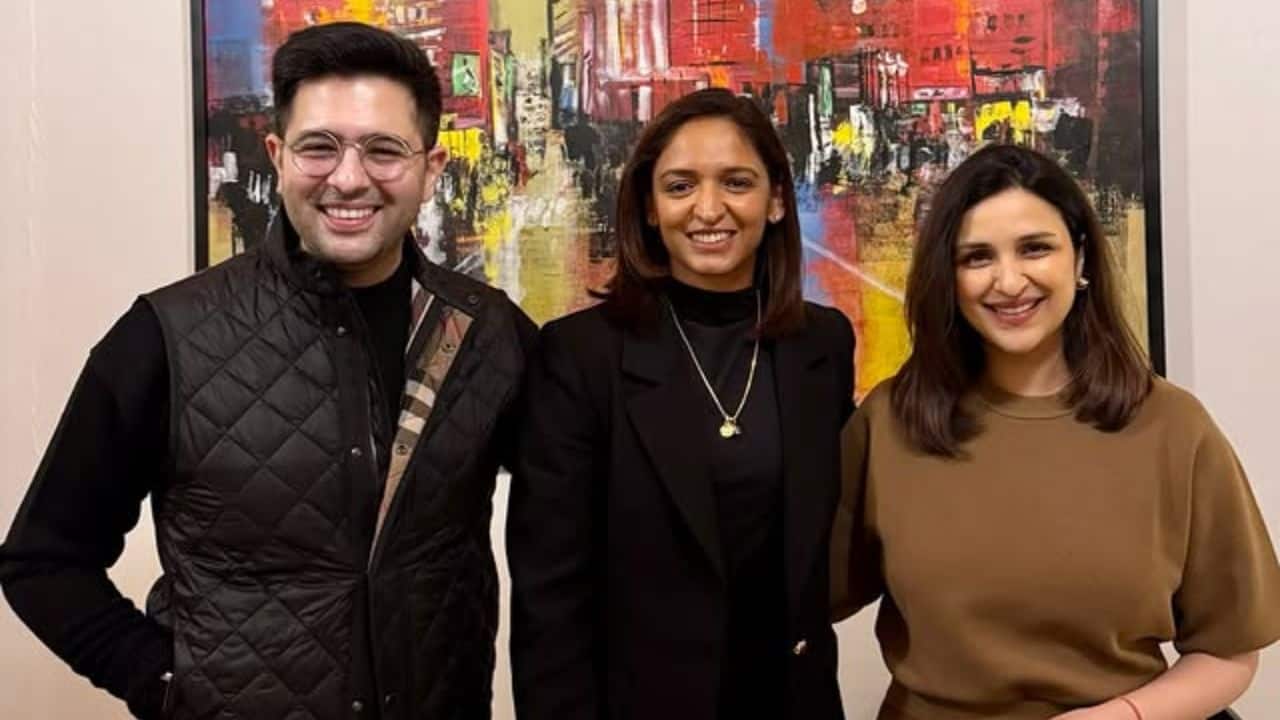 Parineeti Chopra, Raghav Chadha host women's cricket captain Harmanpreet Kaur: ‘Keep the Tricolor flying high’
