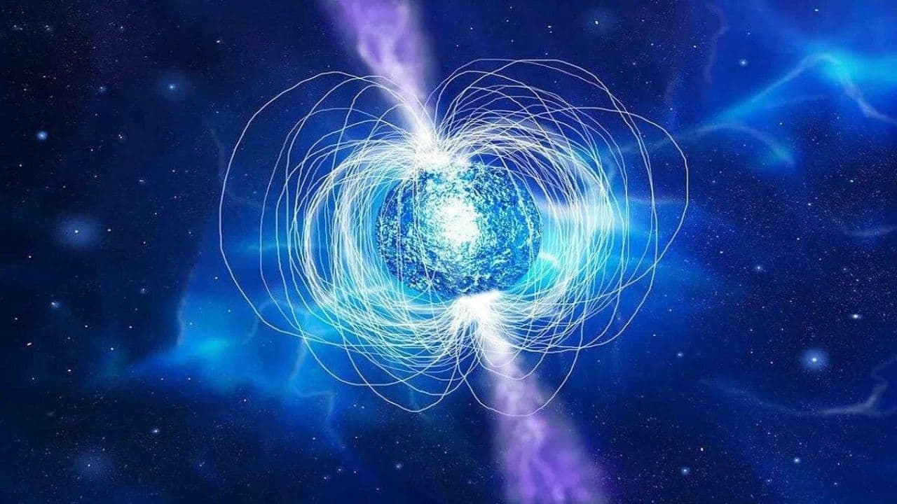 Magnetars: Magnetars are neutron stars with unimaginably strong magnetic fields. These stellar remnants twist space-time and erupt with powerful flares. In 2026, astronomers study their bursts to understand magnetic extremes. (Image: Canva)