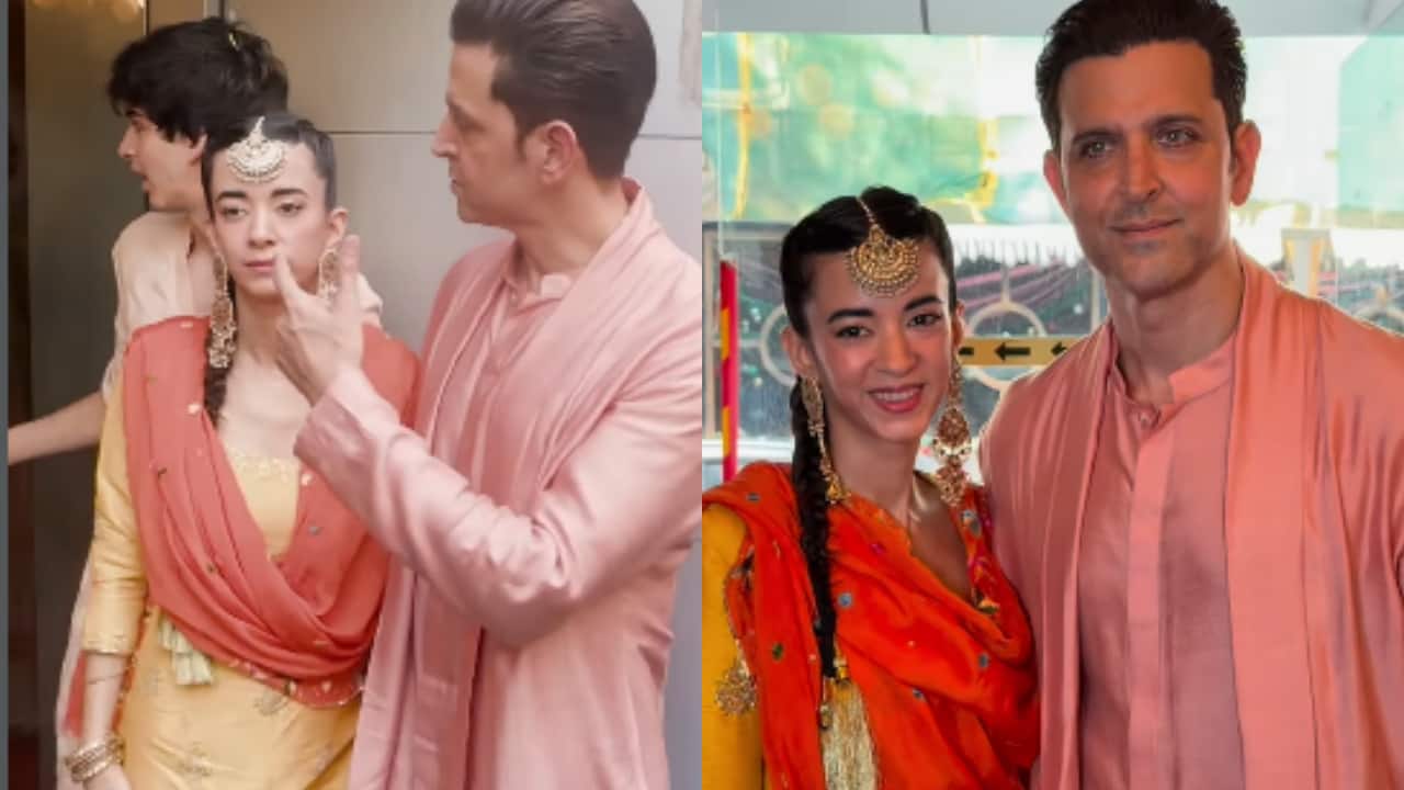 Hrithik Roshan and Saba Azad turn heads in ethnic looks at his cousin Eshaan Roshan’s pre-wedding ceremony