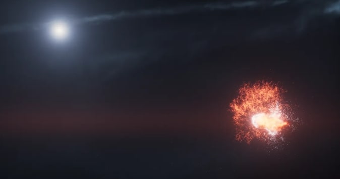 The ‘Eye of Sauron’ star erupts with an unprecedented space collision