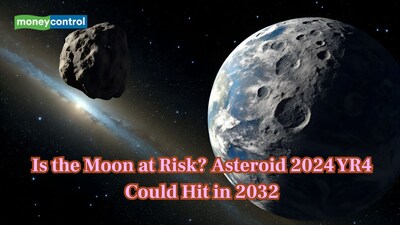 Asteroid 2024 YR4, about 60 metres long, may hit the Moon in 2032. (Image: Canva)