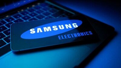 A Samsung Electronics logo appears in this illustration