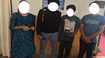The woman has been identified as Sushmitha Devi, also known as Lilly, aged 21. The other accused are Ummidi Immanuel (25), G Sai Kumar (28), and Taraka Laxmikanth Ayyappa (24). (Photo: X/@hydcitypolice)