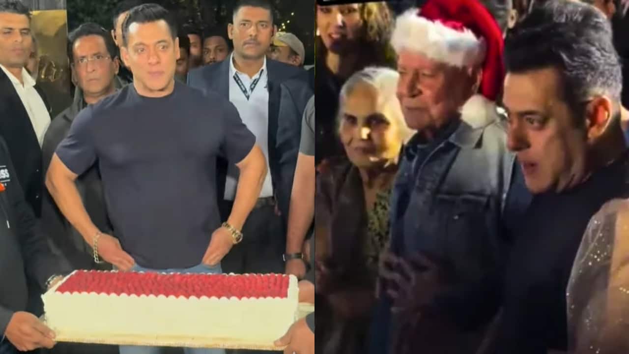 With father Salman Khan rings in his 60th birthday with the paps. He also cuts huge cake and offered to the paps. The actor was joined by his father Salim Khan and Salma Khan in the video.