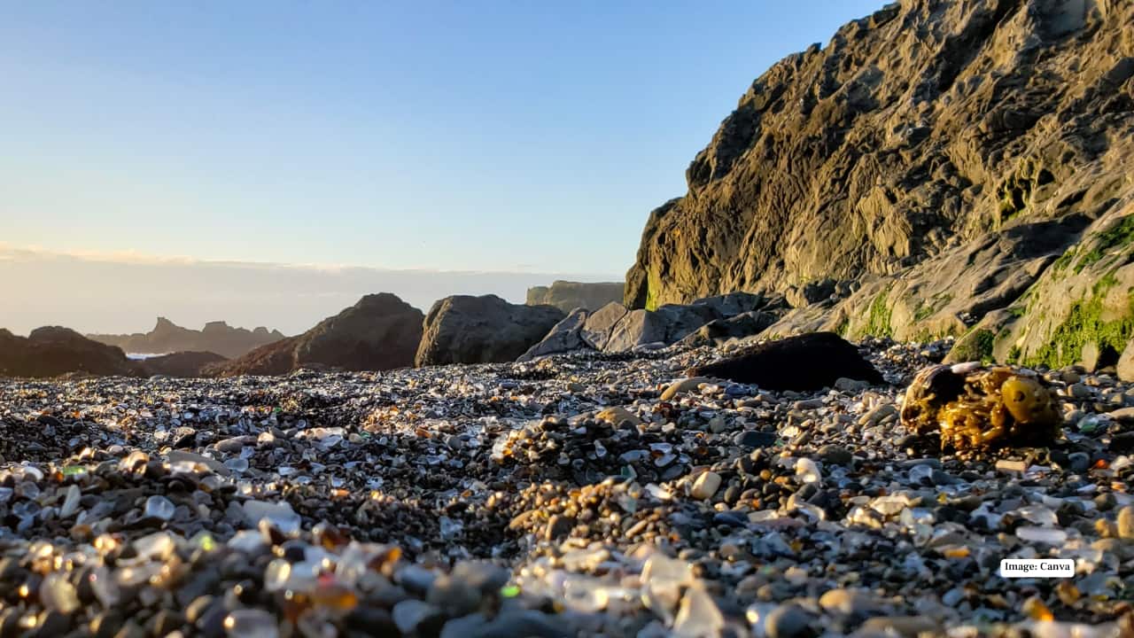 11. Glass Beach – Fort Bragg, California, USA Once a dumping site, Glass Beach has transformed into a shoreline of smooth, colourful sea glass polished by decades of waves. It’s a striking example of nature reclaiming and reshaping human impact.