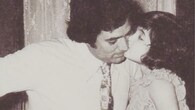 This black and white throwback picture shows a beautiful moment of father and daughter: Rajesh Khanna and his young daughter Twinkle Khanna as she leans in to kiss him on the cheek. The veteran actor looks calm and loving and not as a mega star but just a caring and loving dad.   The ease and innocence of younger Twinkle Khanna adds warmth to the picture, making it feel deeply personal rather than posed.