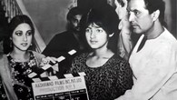 The monochromatic picture captures a rare glimpse from the filming of Rajesh Khanna's Alag Alag, showing the superstar beside his young daughter Twinkle Khanna during the film’s muhurat.  Twinkle is seen holding the clapperboard with both father and daughter look away, caught in a candid moment before the first shot. Tina Ambani, the film's leading lady, can be seen in the background, enhancing the frames timeless appeal.