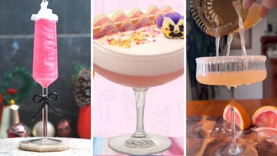 Try these easy cocktail recipes for your New Year's Eve party (Screengrabs: @everydaycocktail_, @thecocktailstory, @hostinyourhome)