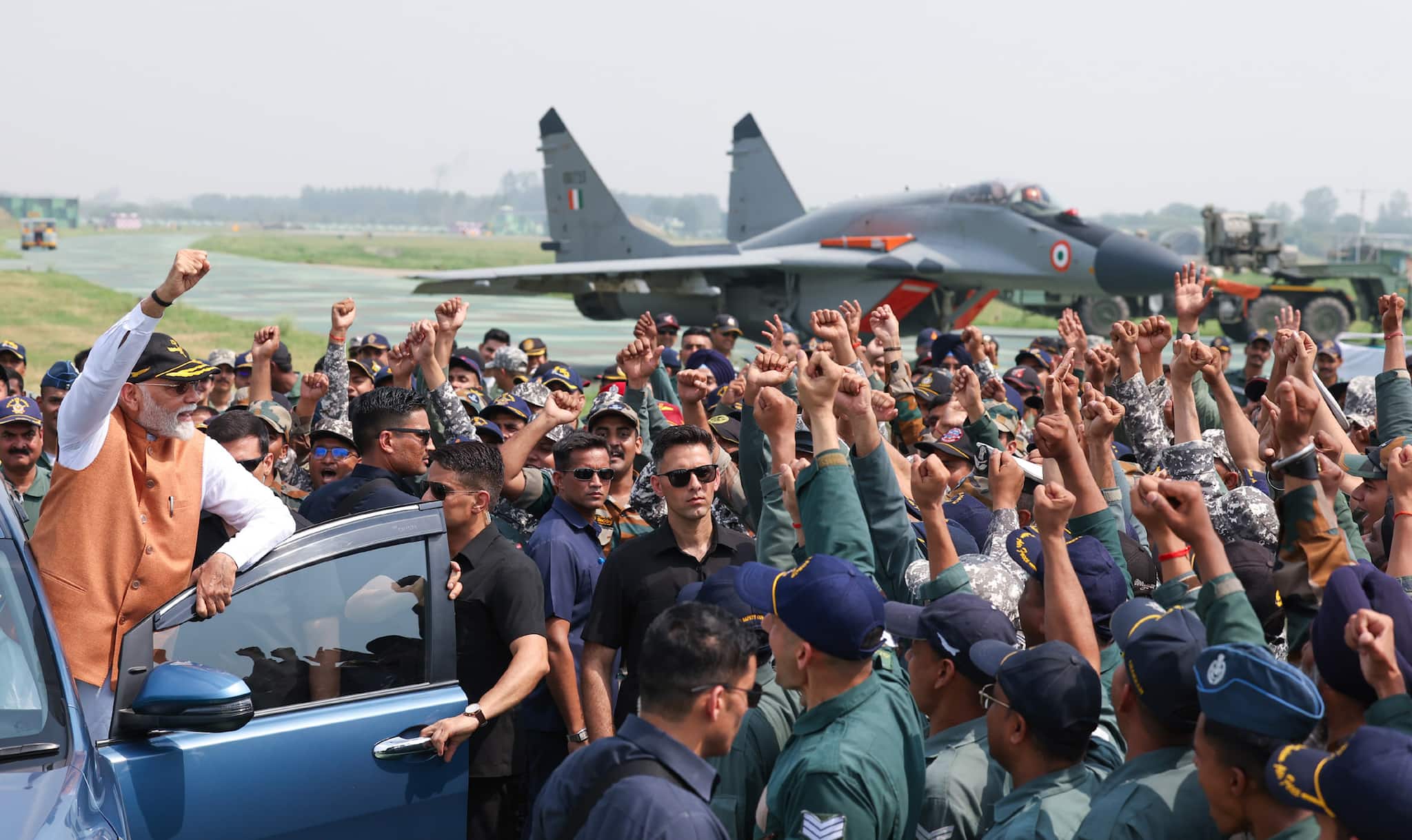 Post Operation Sindoor’s success, PM Modi visits Adampur air force base, in Punjab. (Image: narendramodi.in)
